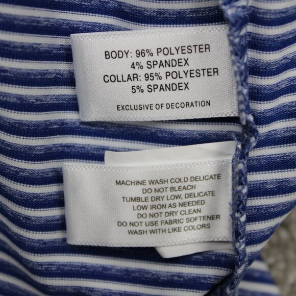 Cutter & Buck Polo Shirt Mens XL Blue/White Stretch S/S Golf Torrey Pines Logo - Picture 9 of 14